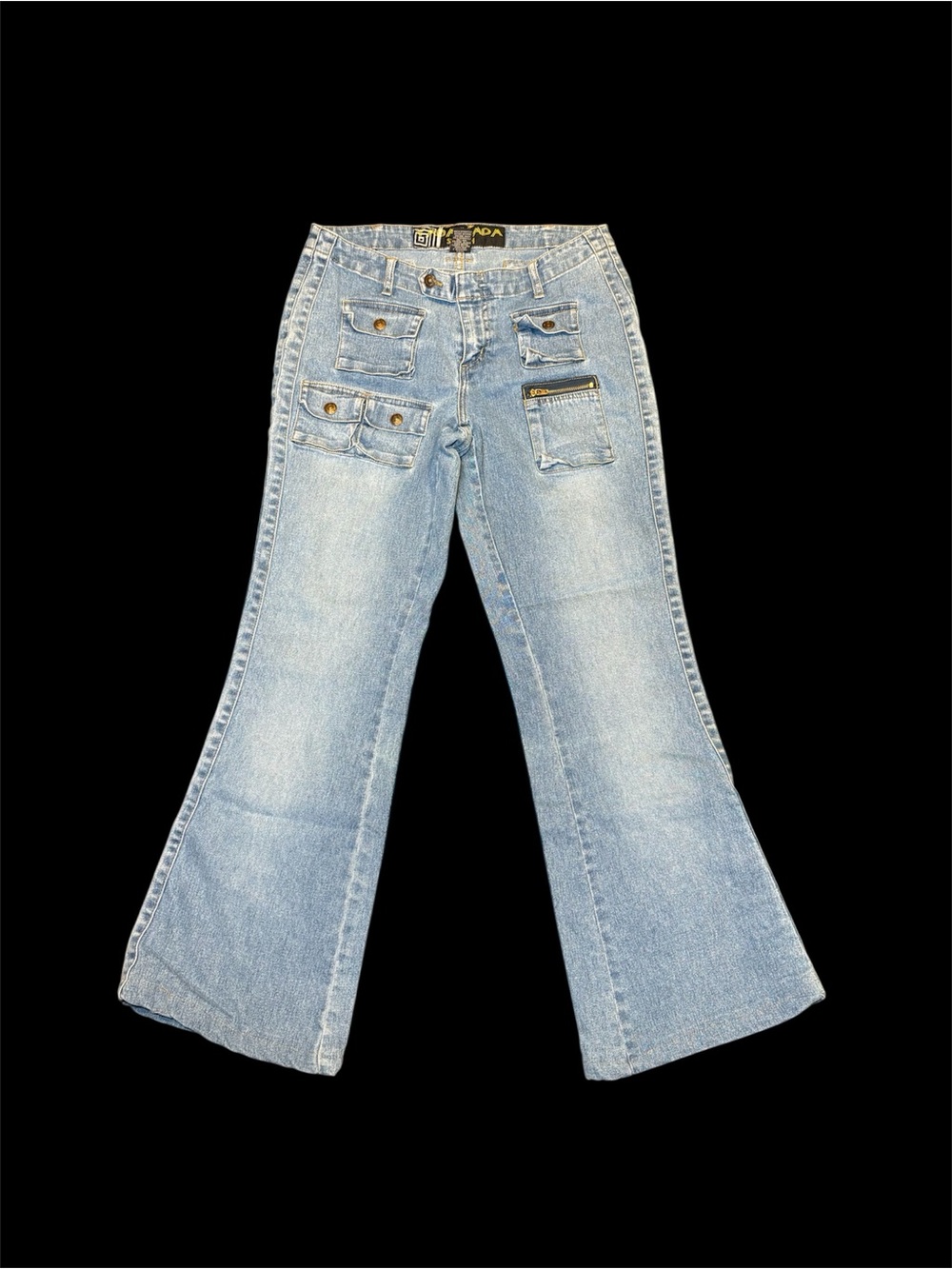 Light Blue Bootcut Women's Jeans with Utility Pockets